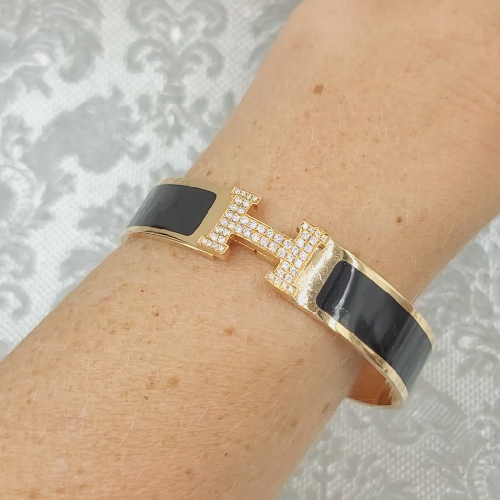 Hermes Clic H Moissanite Bracelet
