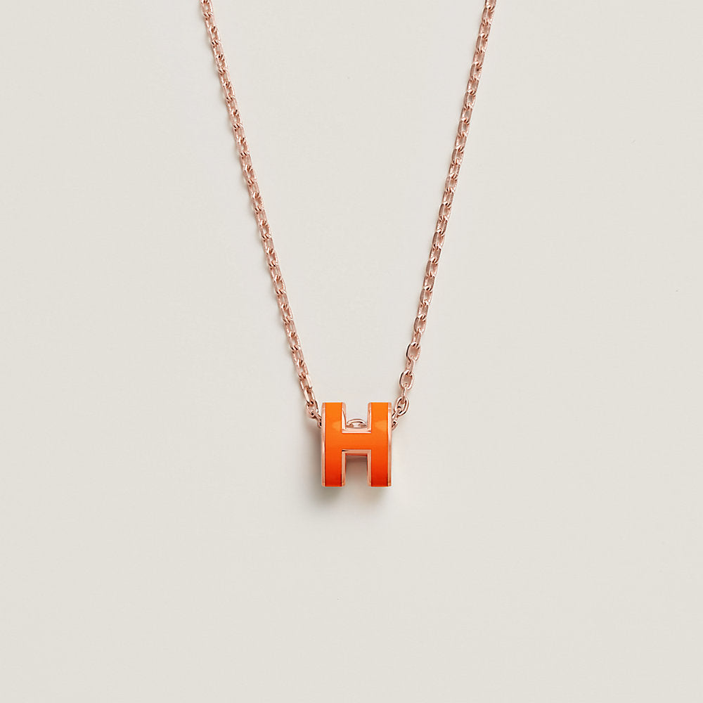 Hermes Mini Pop Orange Necklace