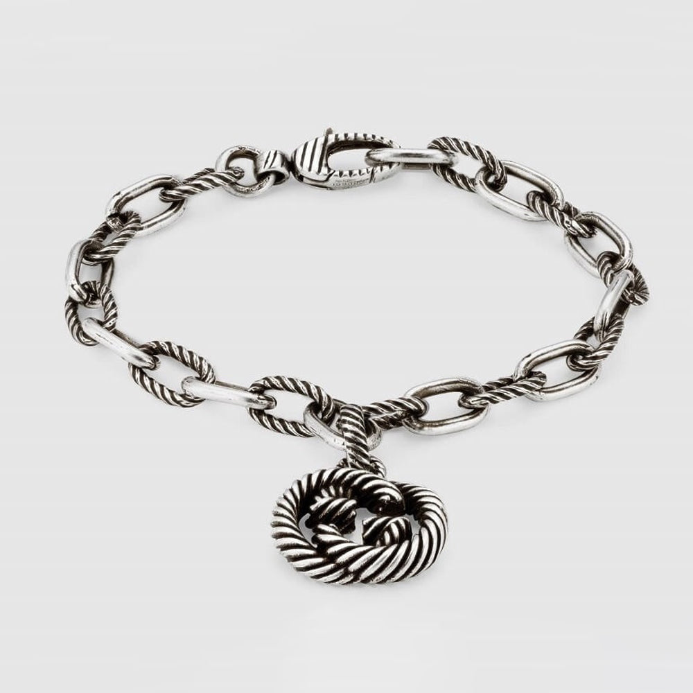Gucci Double G Striped Pendant Bracelet