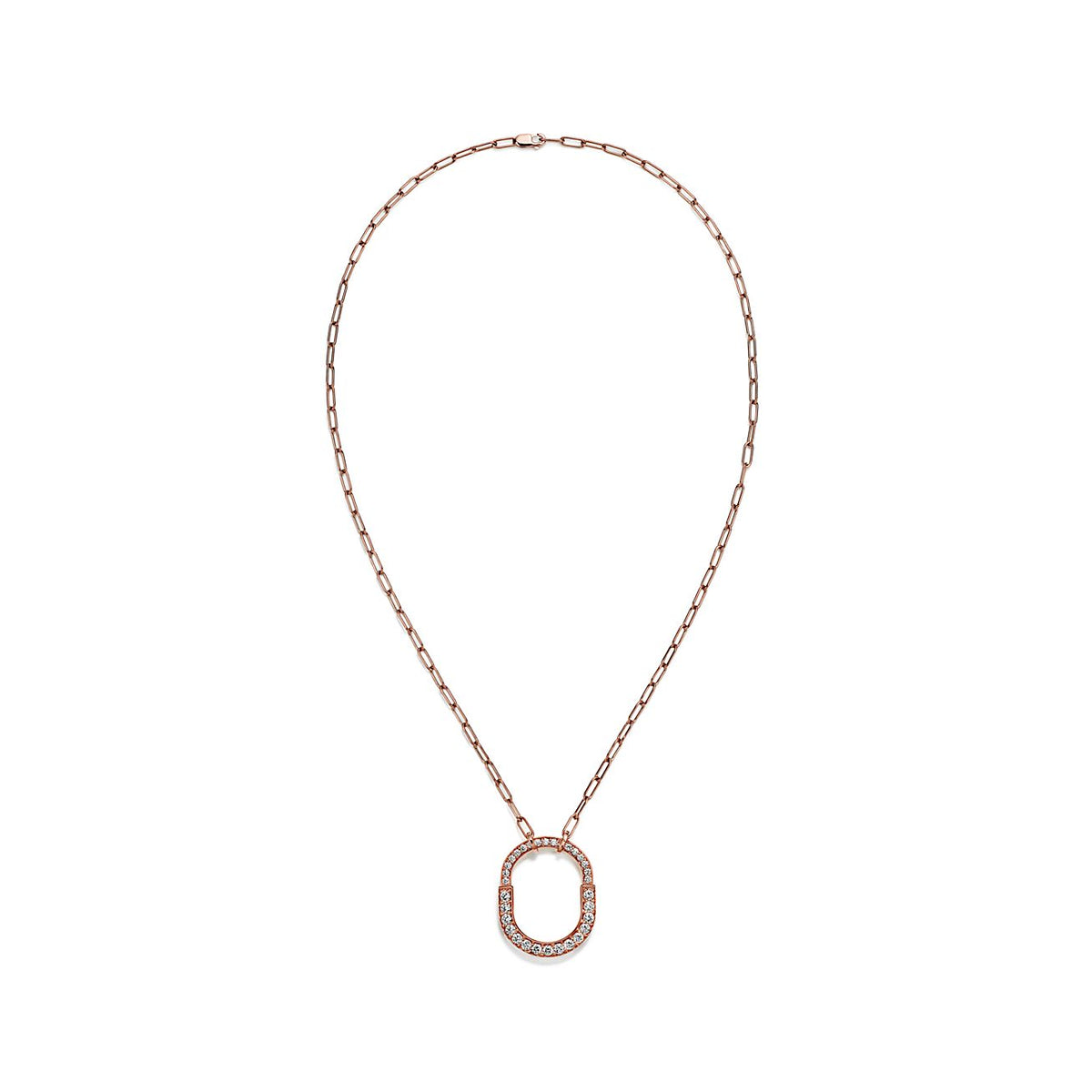 Tiffany Lock Pendant Pave Moissanite Necklace