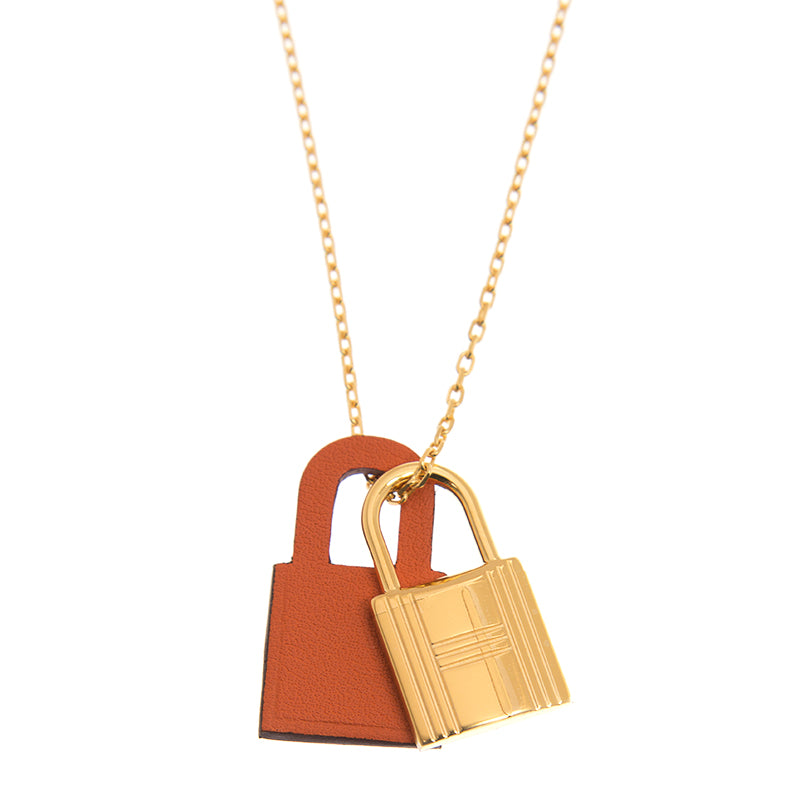 Hermes O'Kelly Orange Pendant Necklace