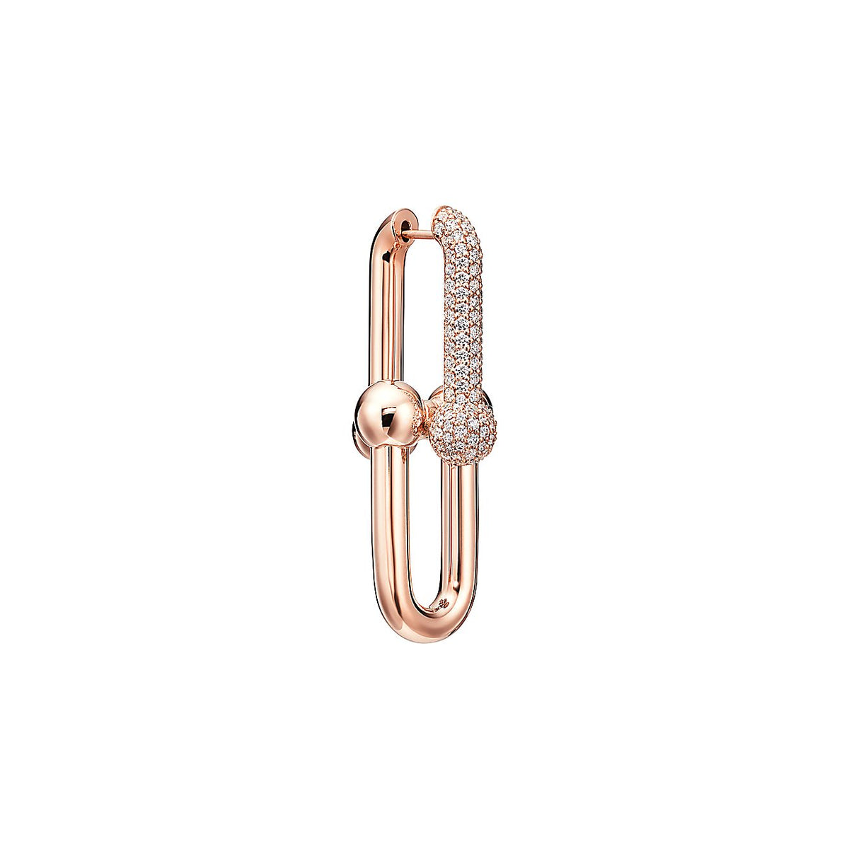 Tiffany HardWear Large Link Moissanite Earrings - 18K Rose Gold