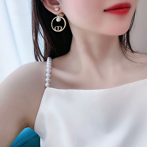 Dior Circle Pearl Earrings
