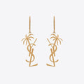 YSL Monogram Palmier Statement Earrings - 18K Yellow Gold