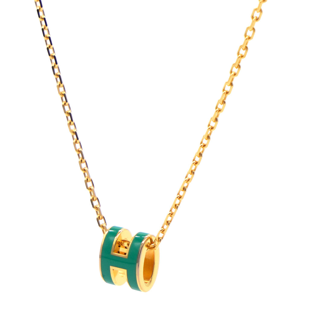 Hermes Mini Pop Green Necklace