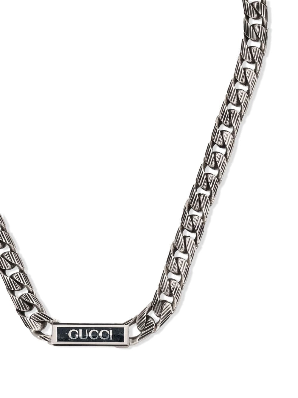 Gucci Double G Logo Enamel Chain Necklace