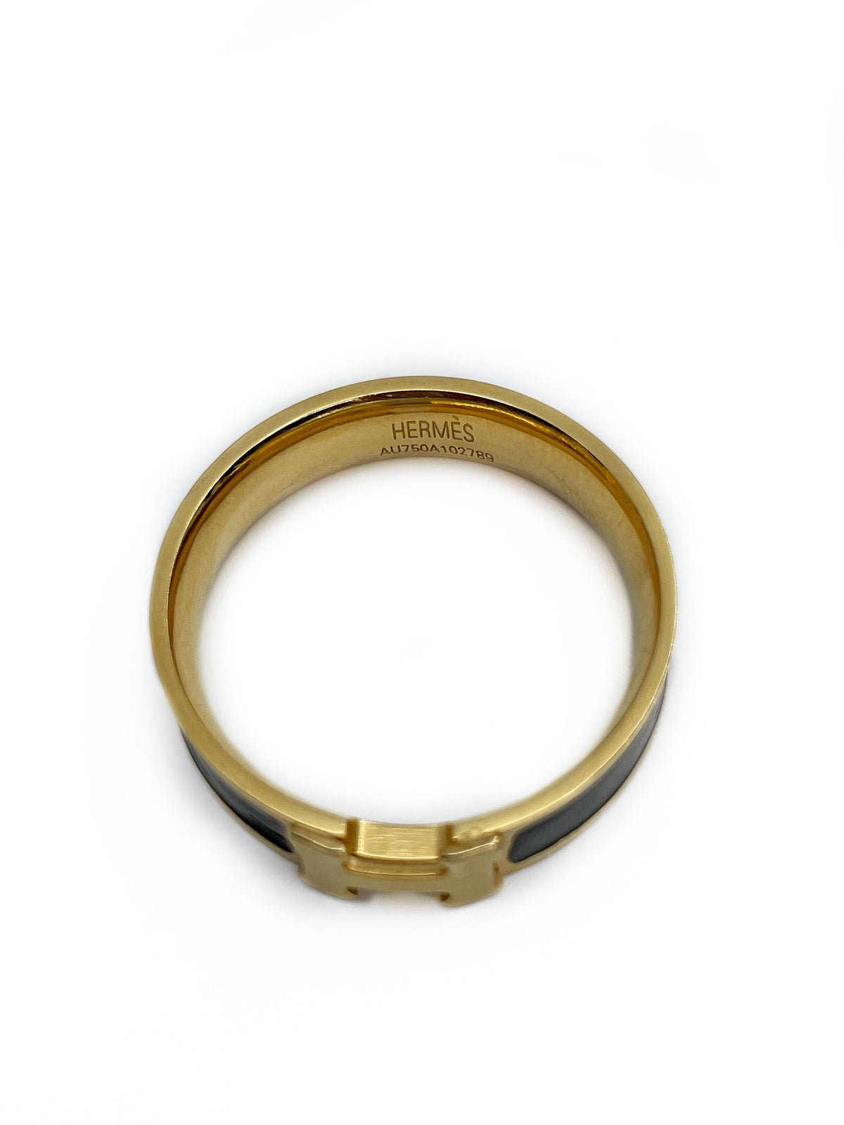 Hermes Vintage Clic H Ring - 18K Yellow Gold