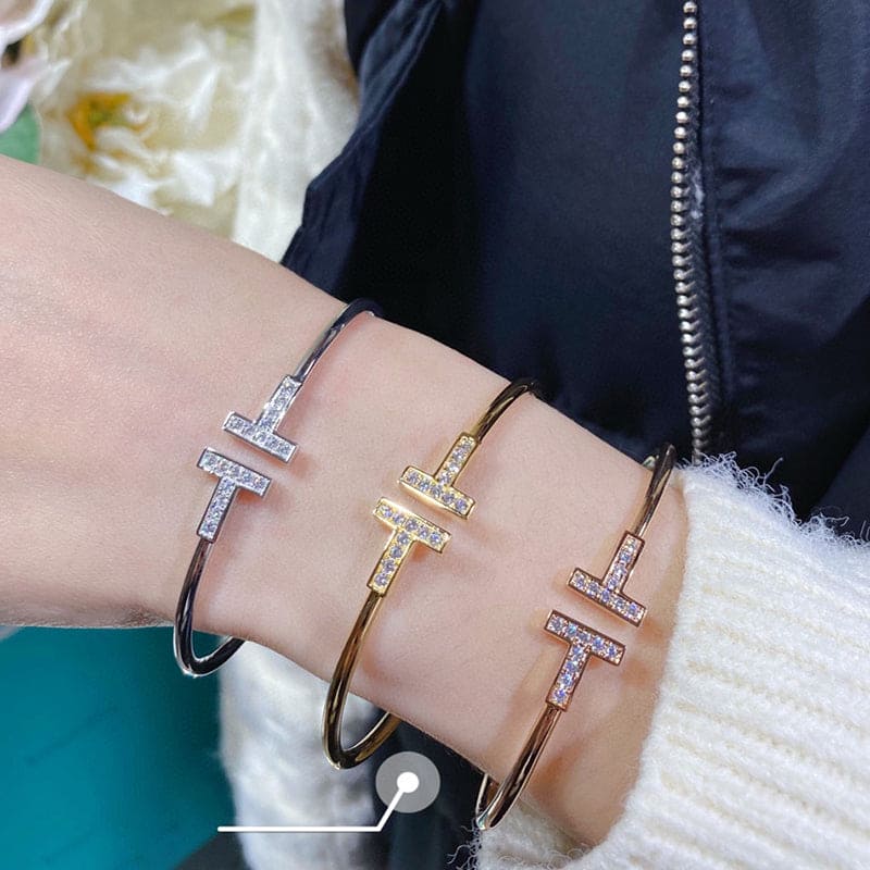 Tiffany Diamond Wire Bracelet - 18K Rose Gold