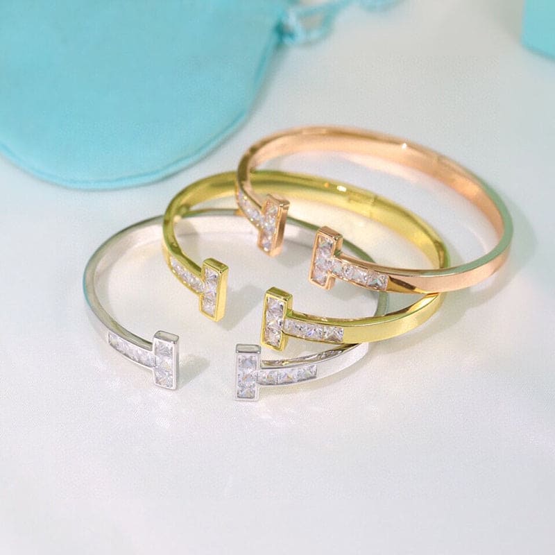 Tiffany Moissanite Square Bracelet - 18K Rose Gold