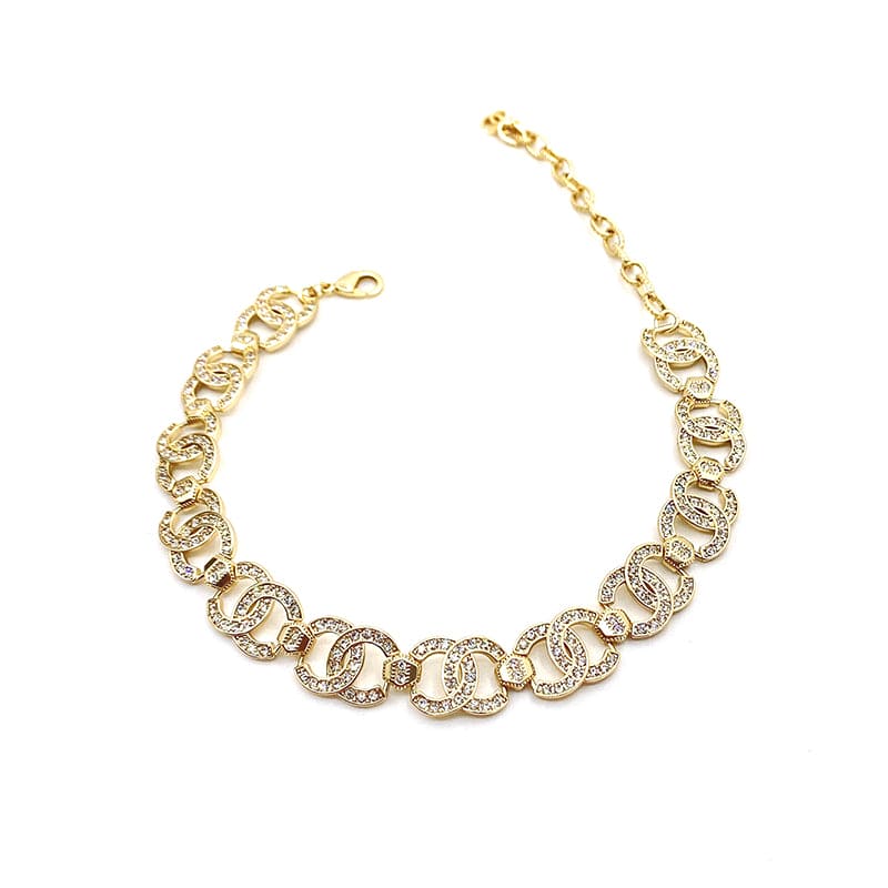Chanel Rhinestone 2021 Interlocking Choker Necklace