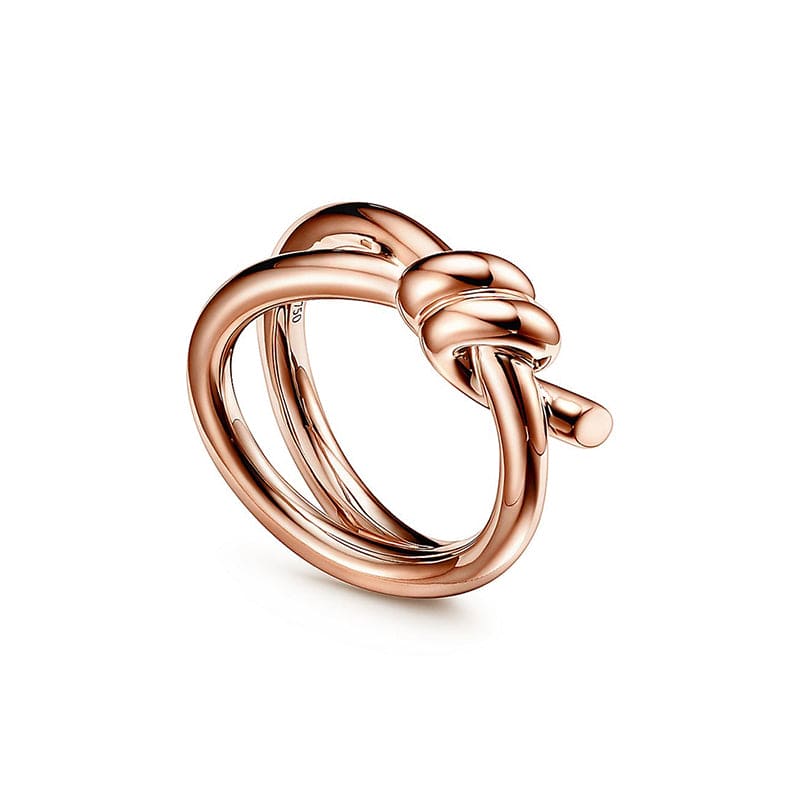 Tiffany Knot Double Row Ring - 18K Rose Gold
