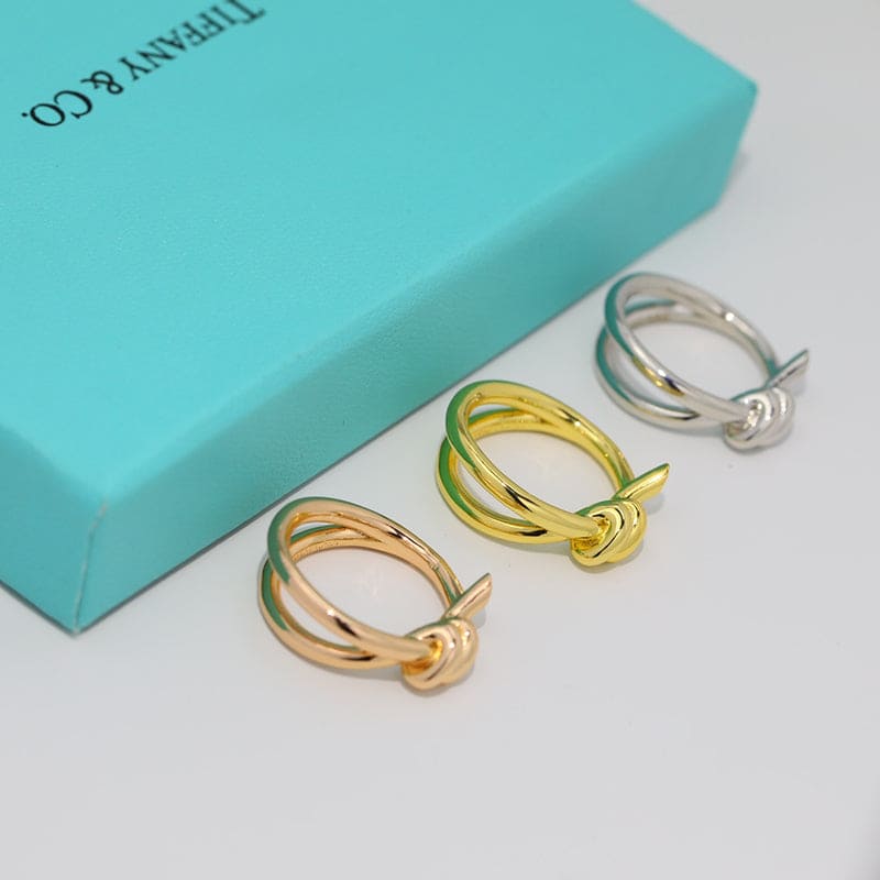Tiffany Knot Double Row Ring - 18K Rose Gold