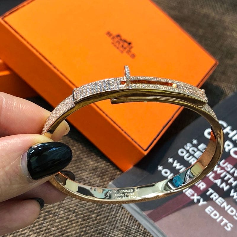 Hermes Kelly Moissanite Bracelet - 18K Rose Gold