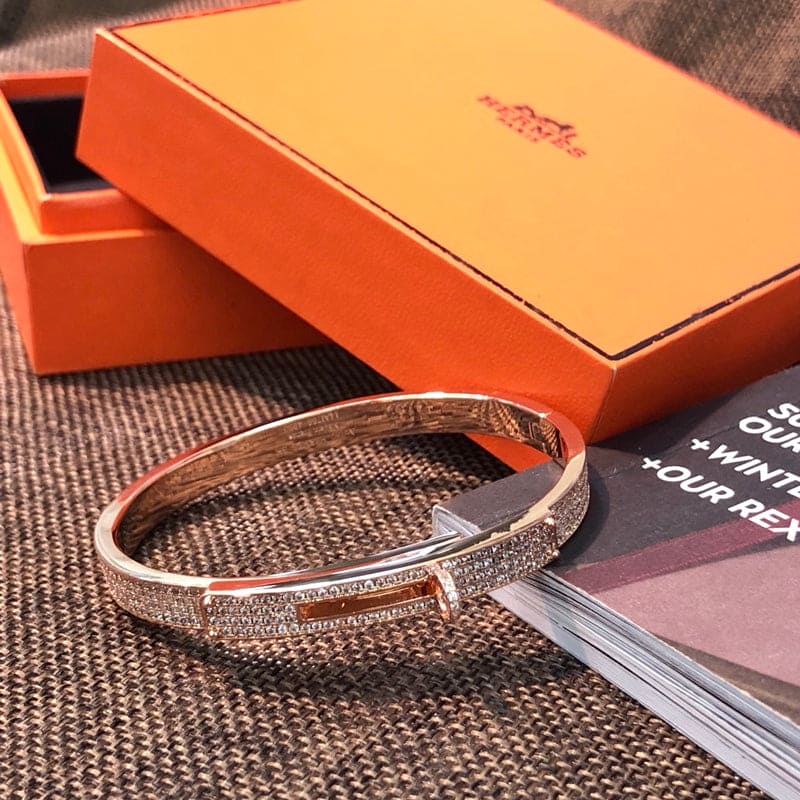 Hermes Kelly Moissanite Bracelet - 18K Rose Gold