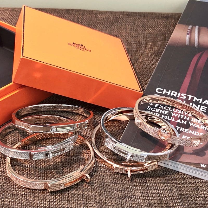 Hermes Kelly Moissanite Bracelet - 18K Rose Gold