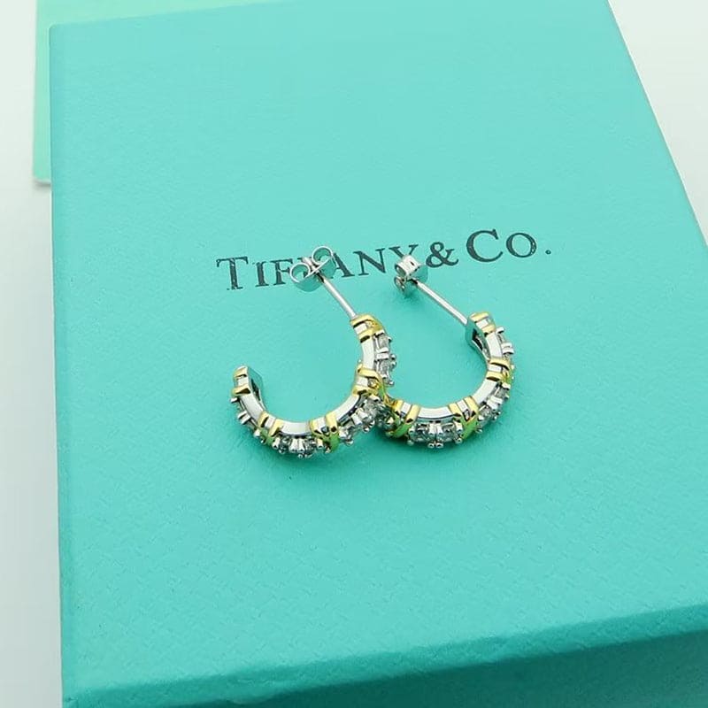 Tiffany Schlumberger Twenty Stone Hoop Earrings - 18K Yellow Gold