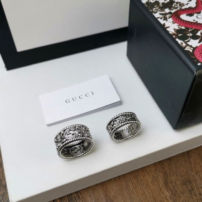 Gucci Double G Interlocking G Flowers Ring