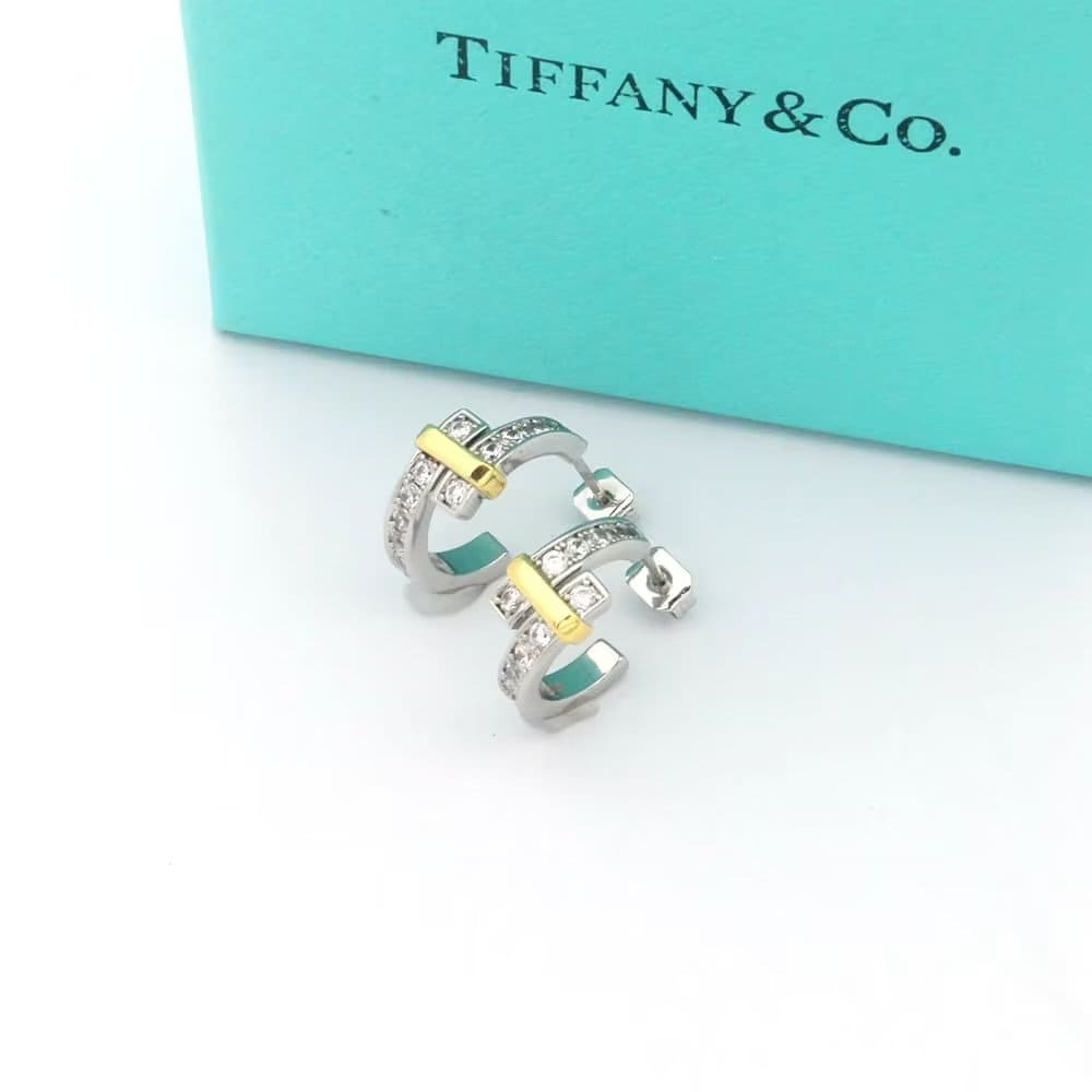 Tiffany Edge Hoop Earrings - 18K Yellow Gold
