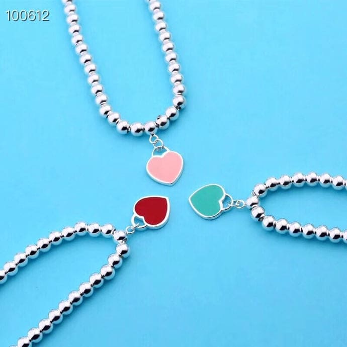 Return to Tiffany Blue Heart Tag Bead Bracelet - 18K White Gold