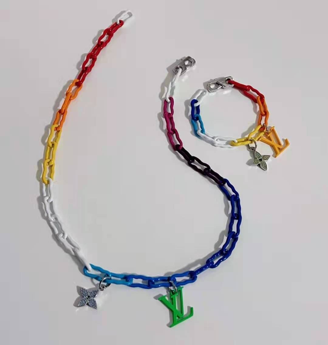 Louis Vuitton Rainbow Ceramic Chain Necklace