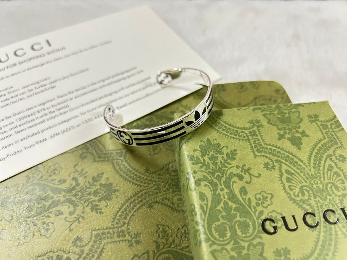 Gucci Double G x Ad Cuff Black Bracelet