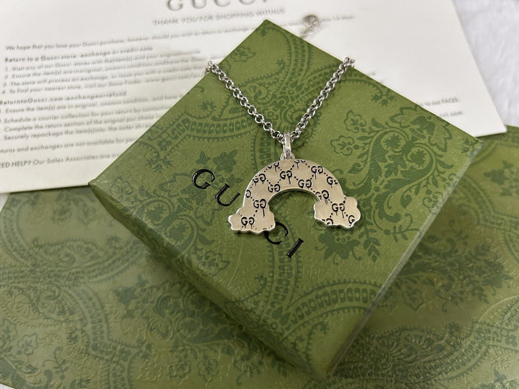 Gucci Double G Rainbow Pendant Necklace