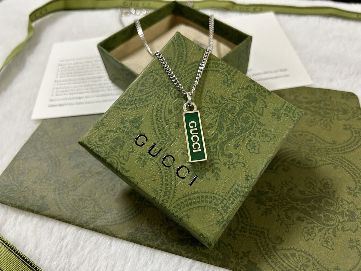 Gucci Double G Enamel Pendant Necklace