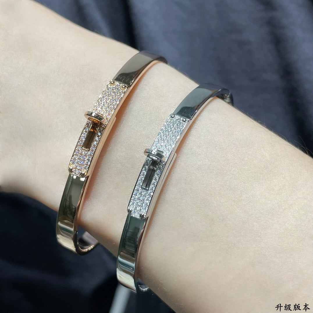 Hermes Kelly Small Model Diamond Bracelet