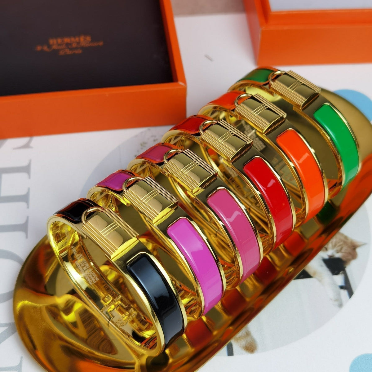 Hermes Clic Cadenas Black Bracelet
