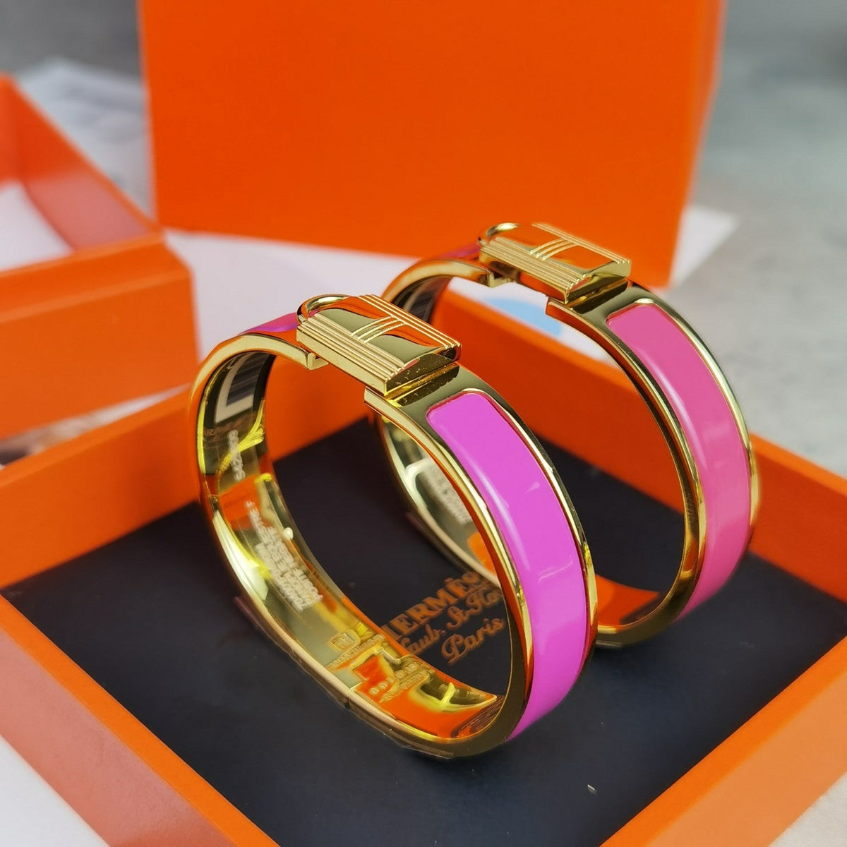 Hermes Clic Cadenas Pink Bracelet