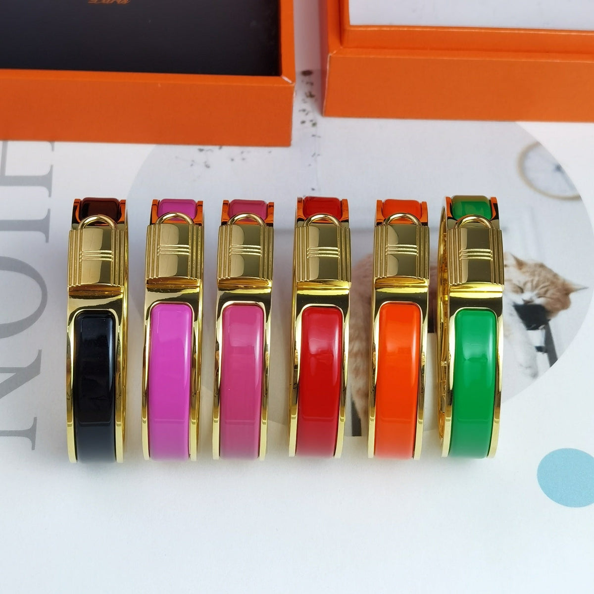 Hermes Clic Cadenas Pink Bracelet