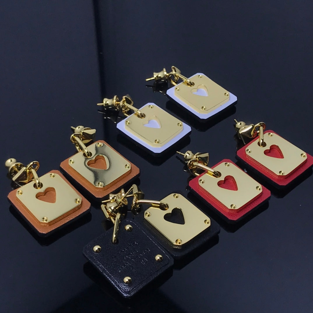 Hermes As De Celine Brown Earrings