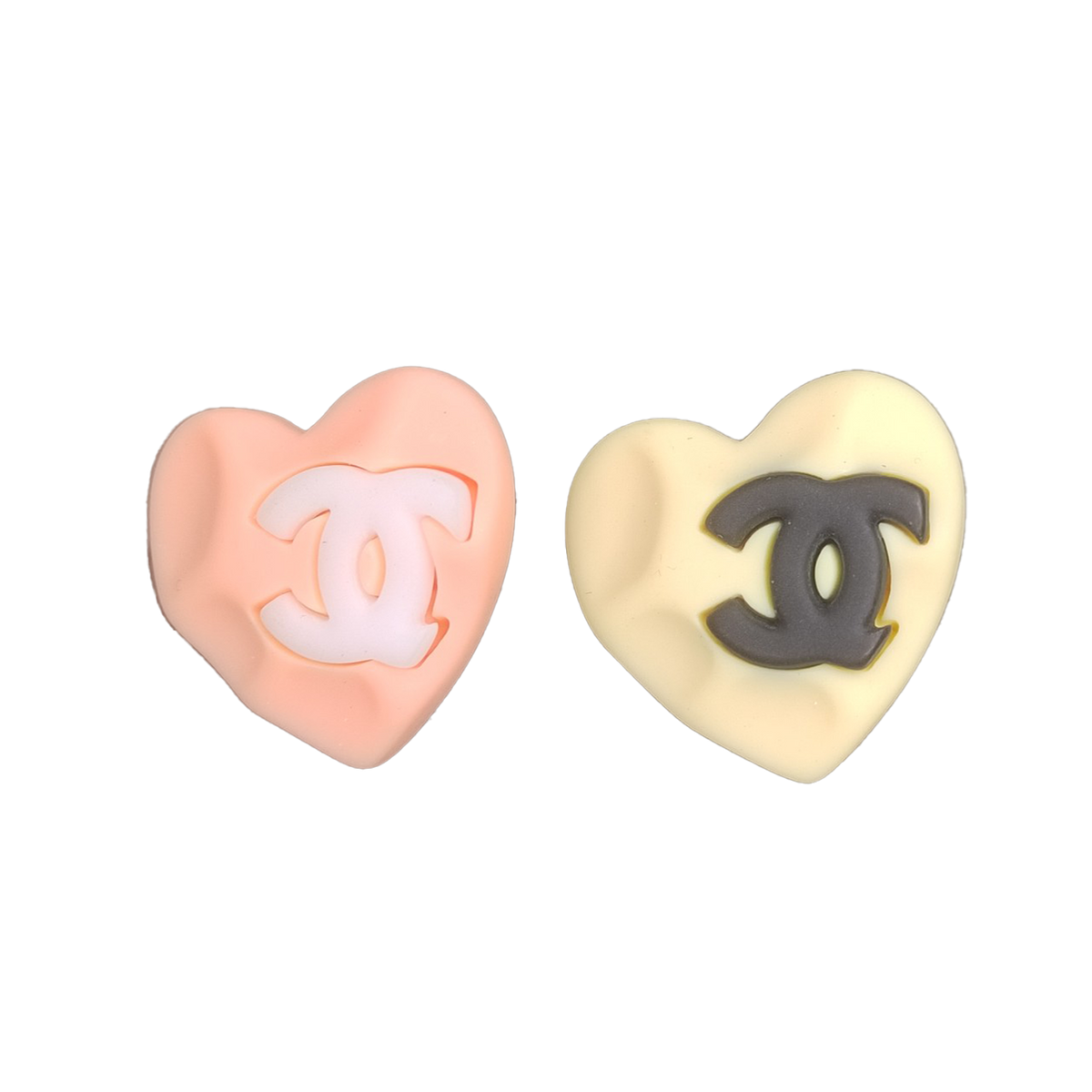 Chanel Pink & Yellow Resin Earrings - 18K Yellow Gold