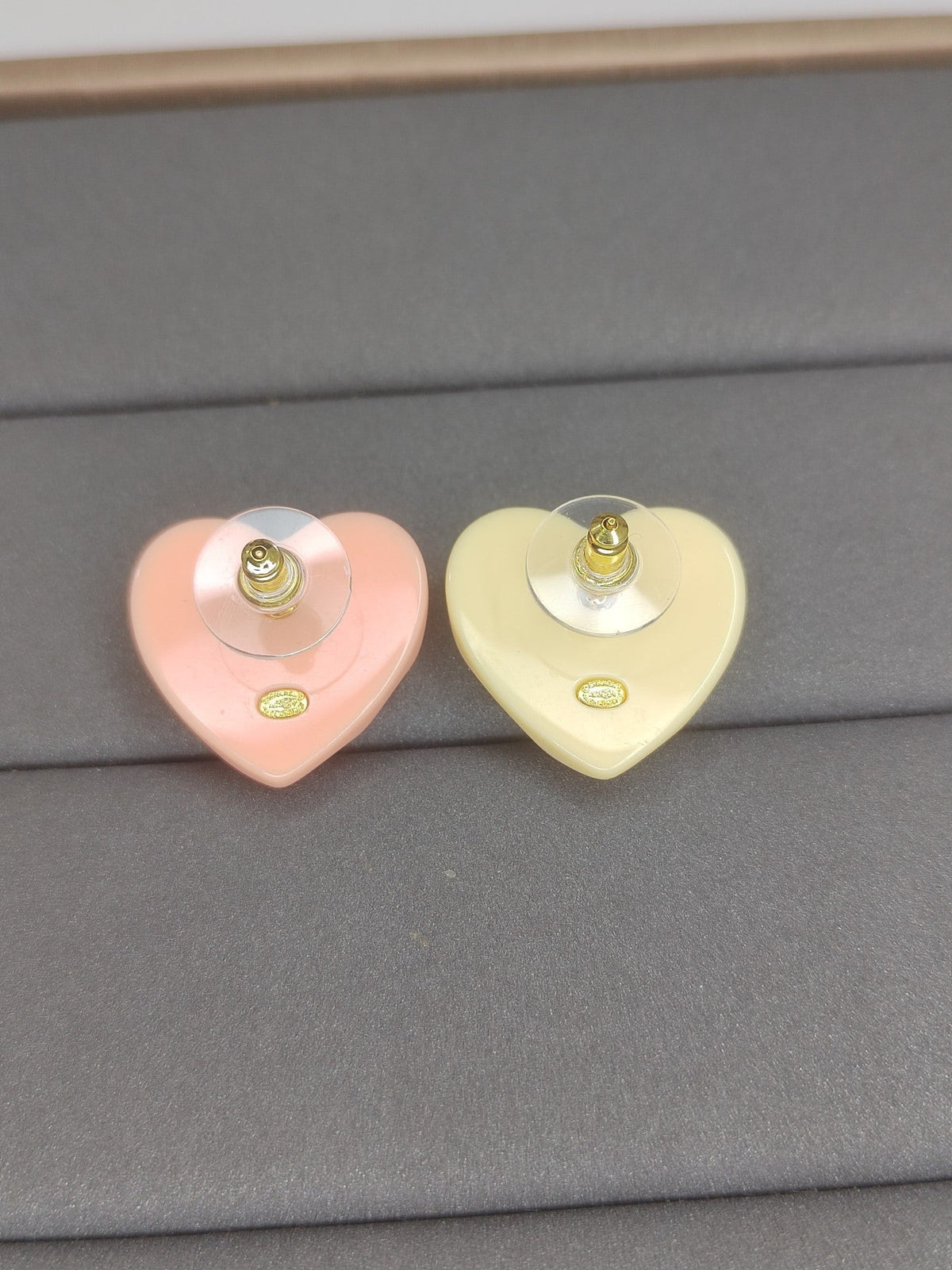 Chanel Pink & Yellow Resin Earrings - 18K Yellow Gold