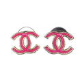 Chanel Pink Earrings - 18K Yellow Gold