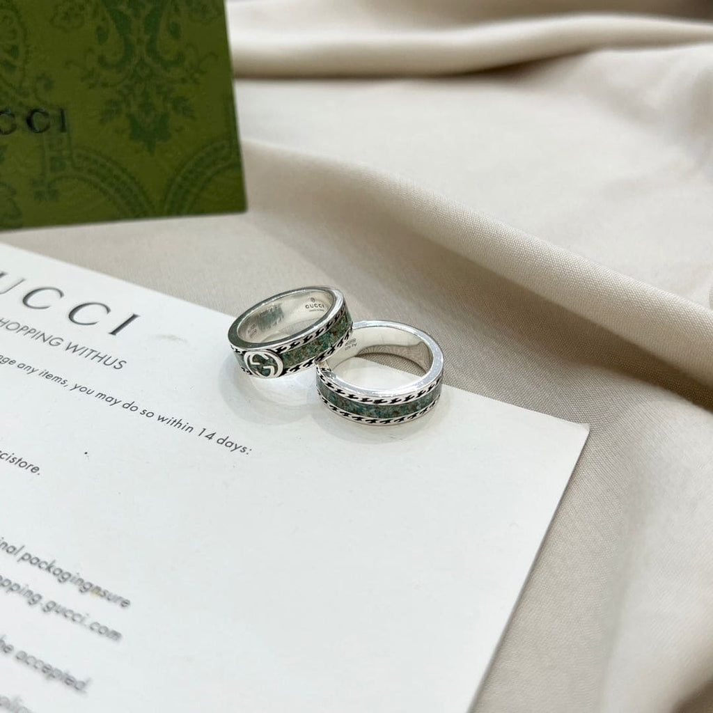 Gucci Double G Interlocking G Turquoise Ring