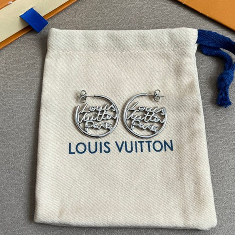Louis Vuitton Script Earrings - 18K Gold