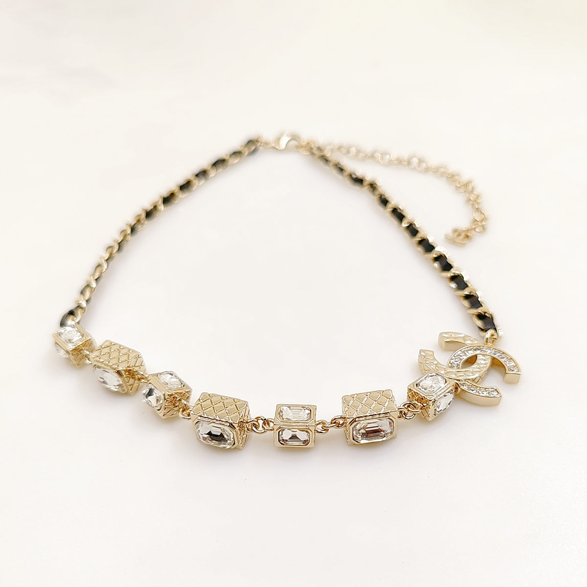 Chanel Square Crystal Choker Necklace