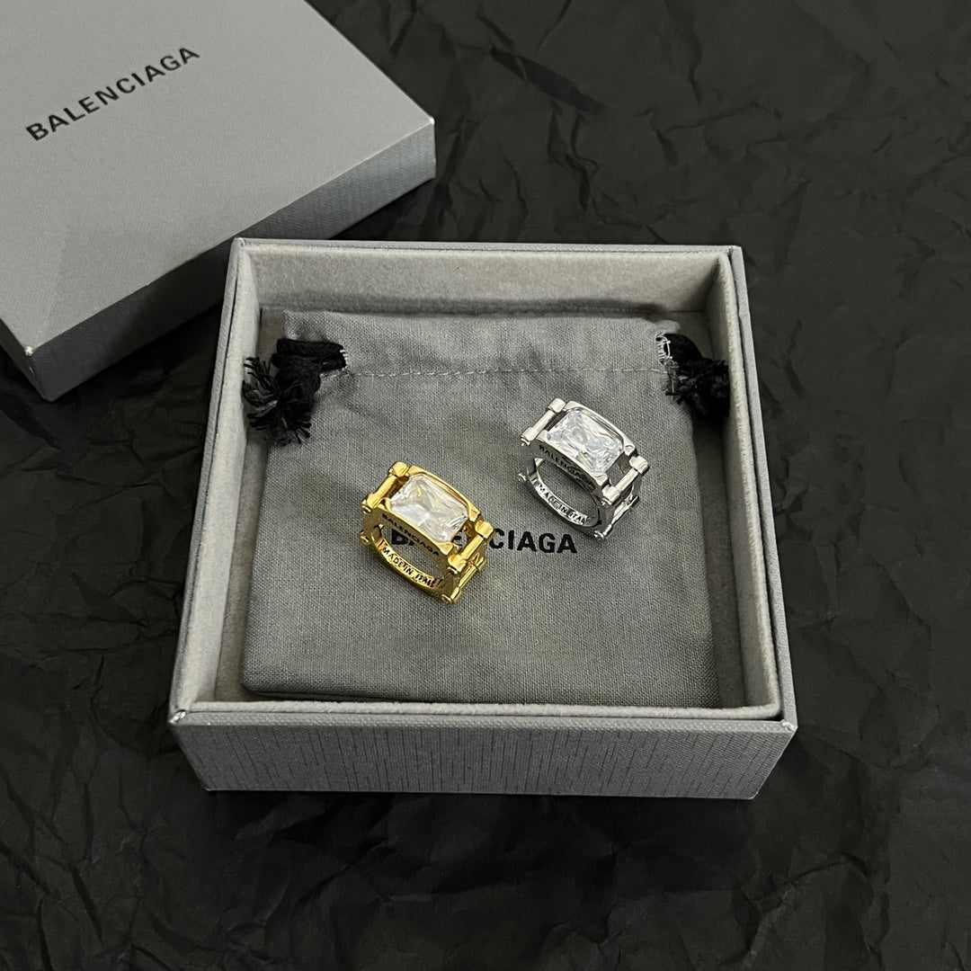 Balenciaga Crystal Ring - 18K Yellow Gold