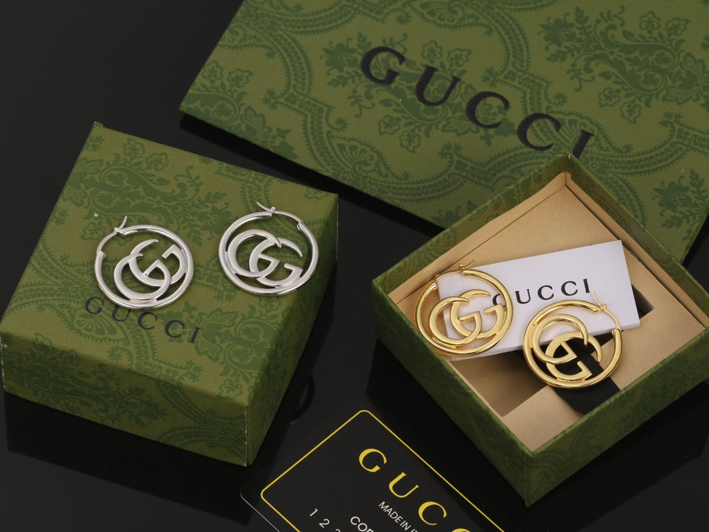 Gucci Double G Earrings - 2.5 cm Height - 18K Yellow Gold
