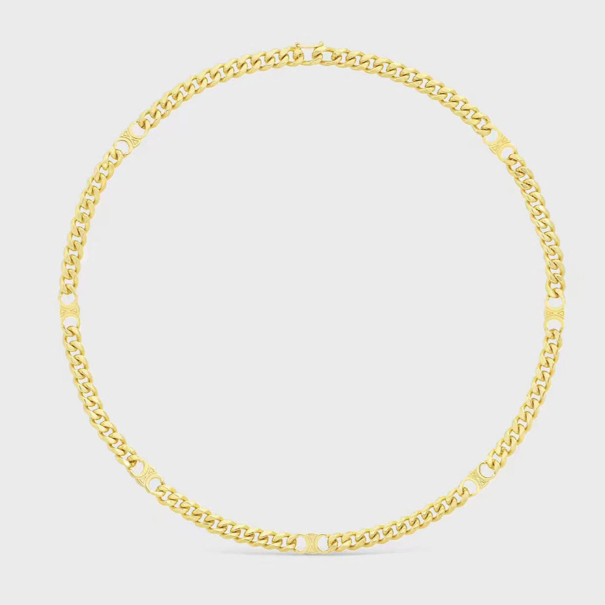 Celine Triomphe Gourmette Chain Necklace