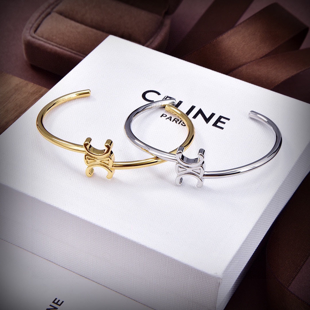 Celine Triomphe Asymmetric Bracelet