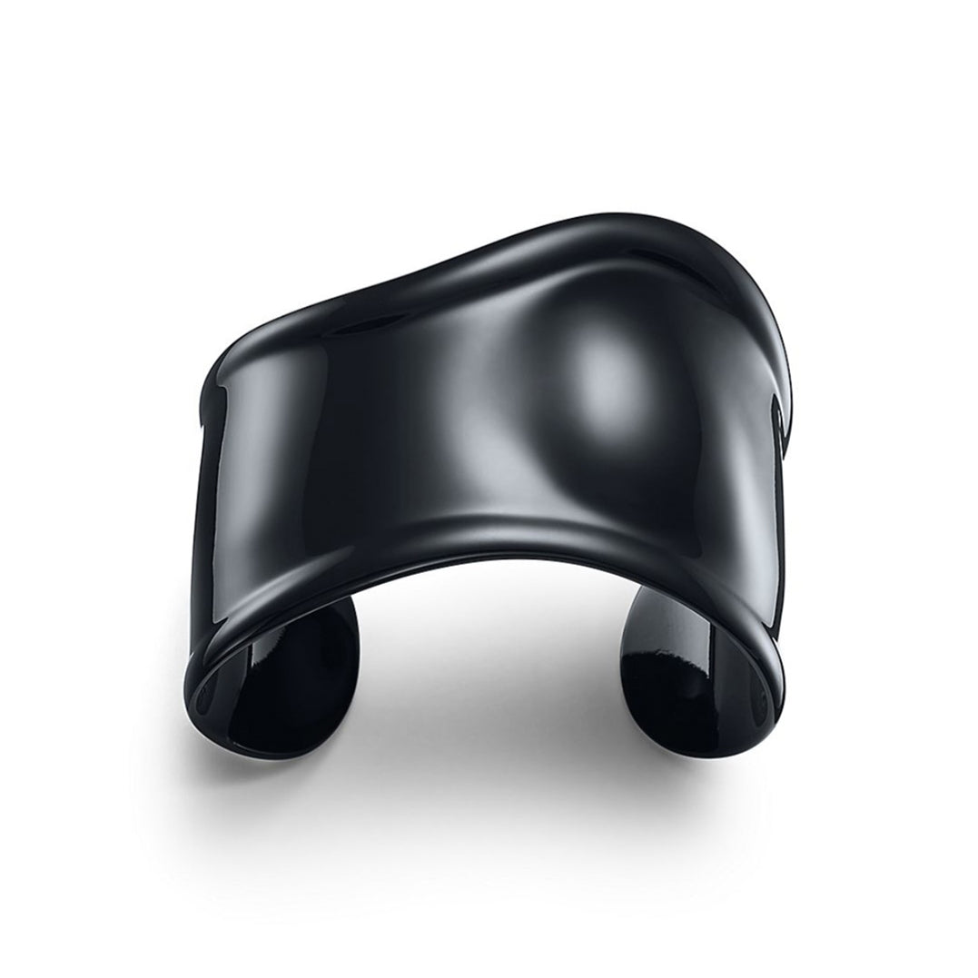 Tiffany Elsa Peretti Small Bone Cuff Black Bracelet