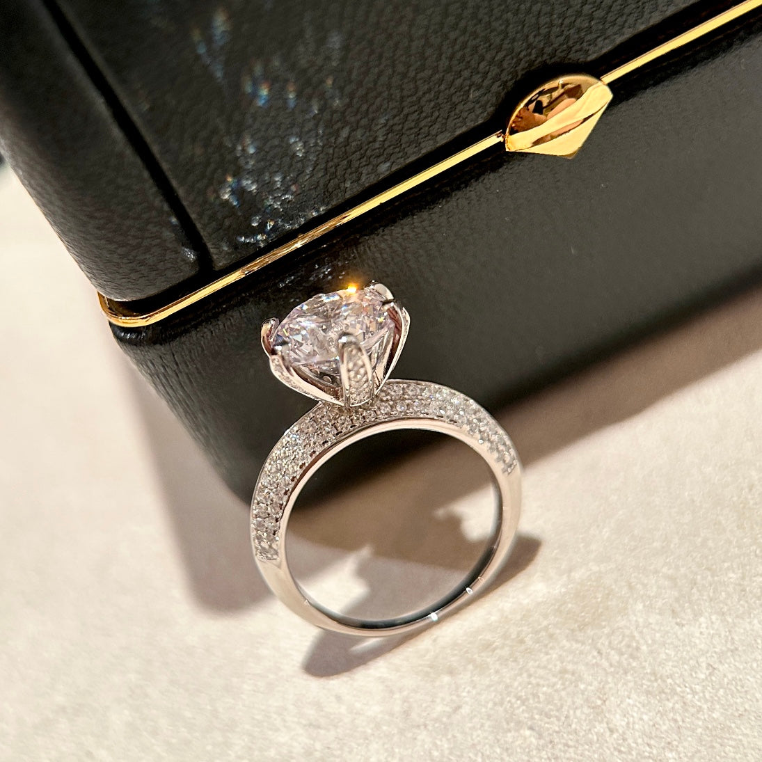 Tiffany Pave Tiffany Setting Engagement Ring - 18K White Gold