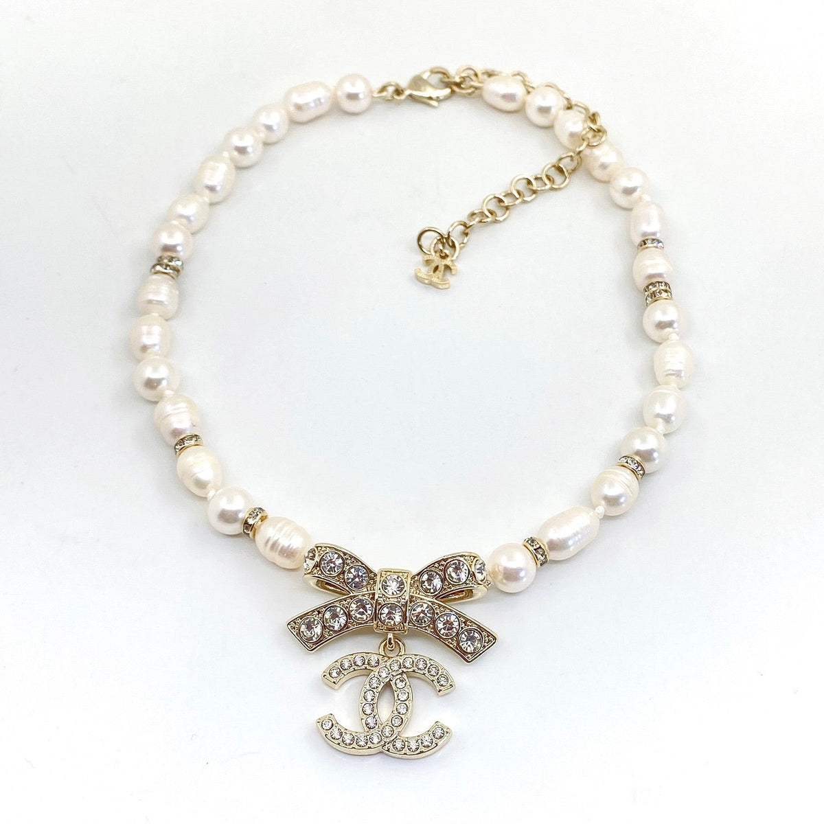 Chanel Bow Tie Diamond Necklace