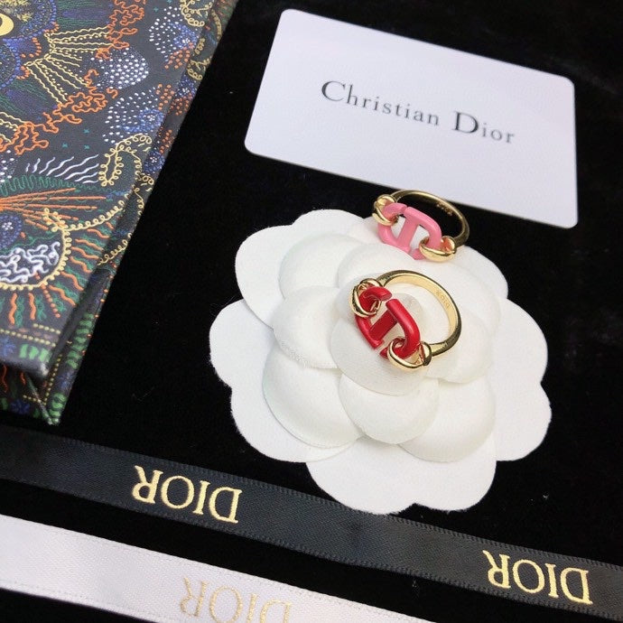 Dior Pink Heart Ring - 18K Yellow Gold