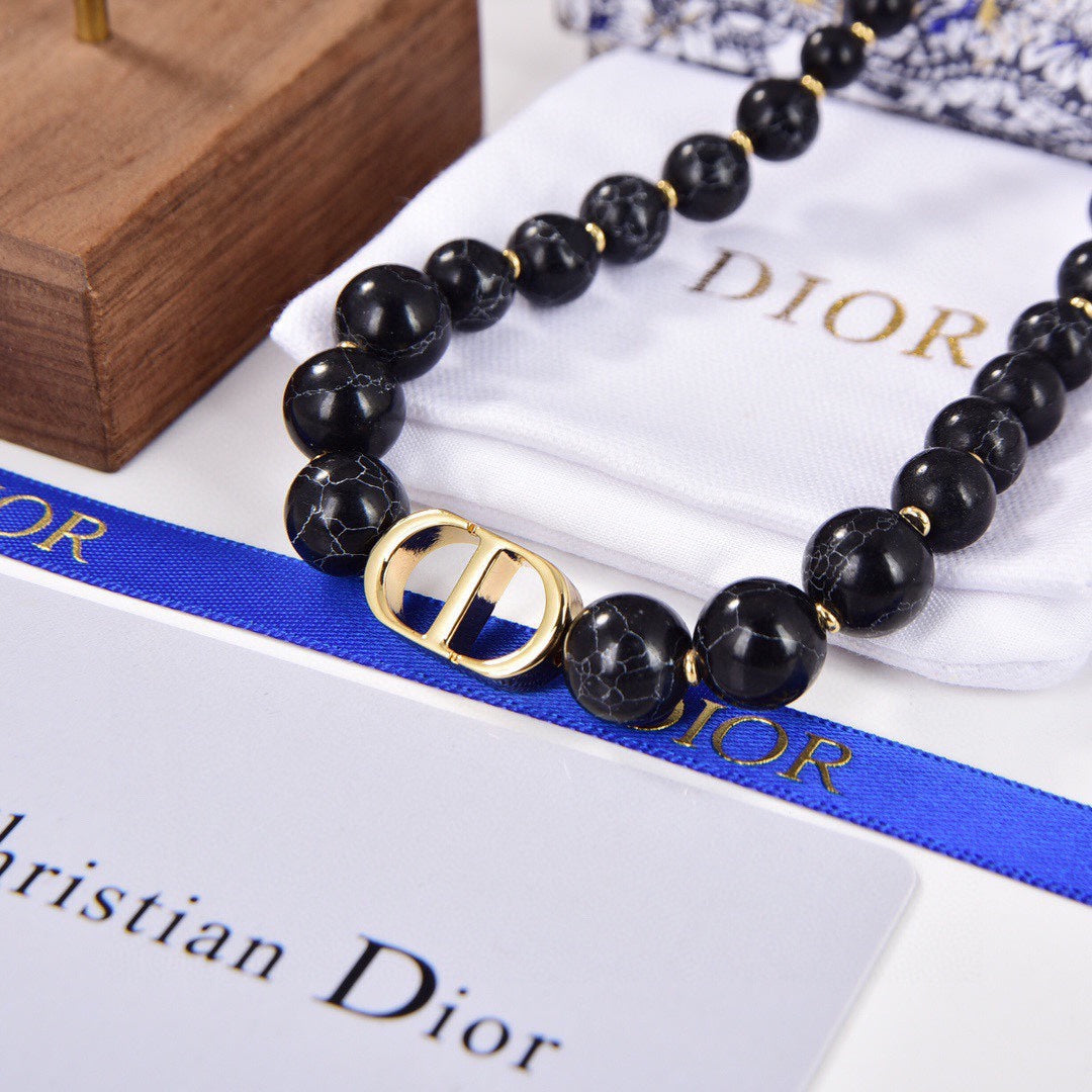 Dior 30 Montaigne Choker Black Pearl Necklace