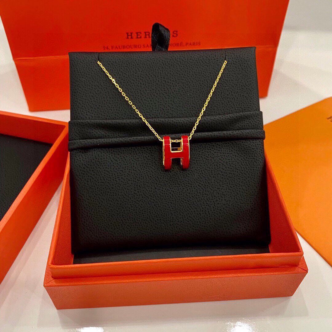 Hermes Mini Pop Red Necklace