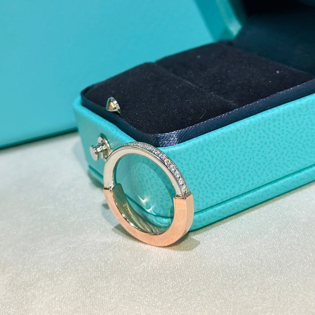 Tiffany Lock Moissanite Ring - 18K Rose Gold