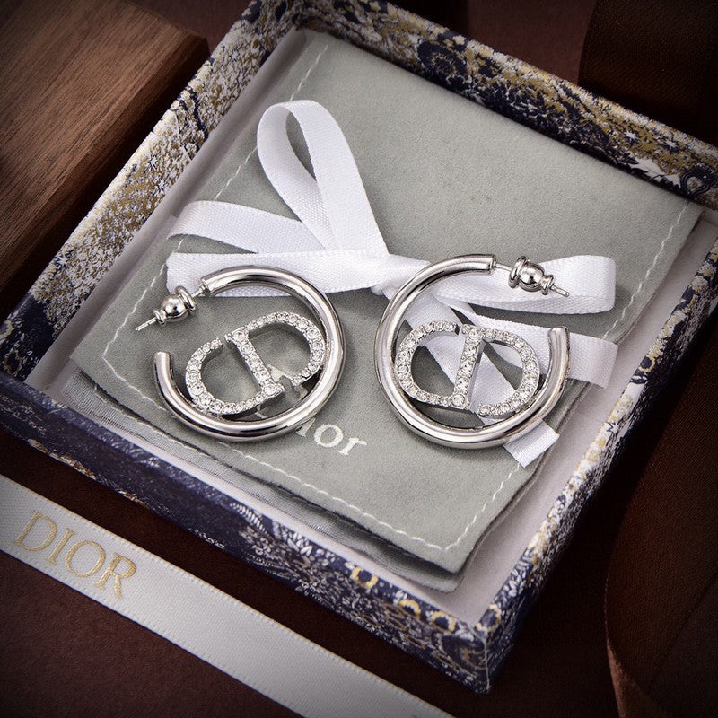 Dior Diamond Earrings - 18K White Gold